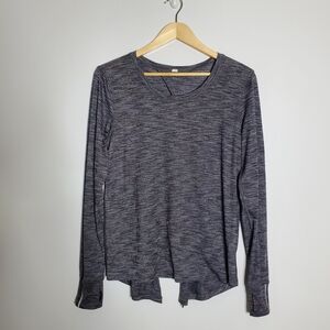 Lululemon Meant to move Space Grey Long sleeve open back shirt Size 8** Size cha